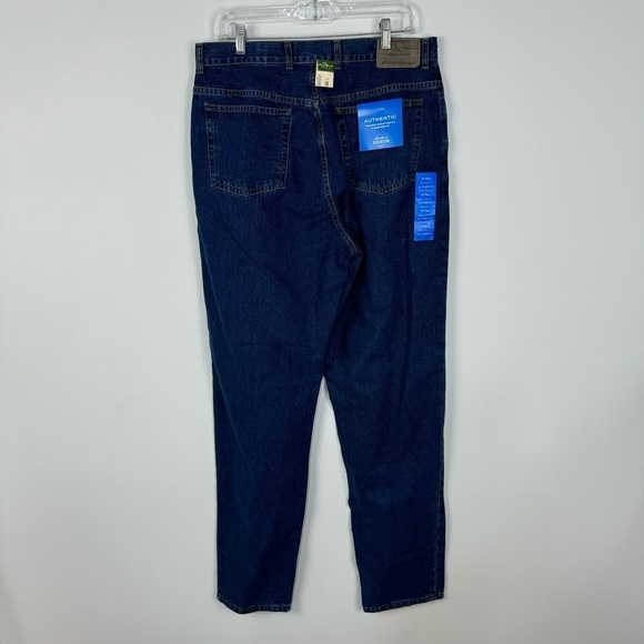 Eddie Bauer 100% Cotton Authentic 16 Tall Long Dark Wash Straight Leg Denim Jean - Picture 2 of 5
